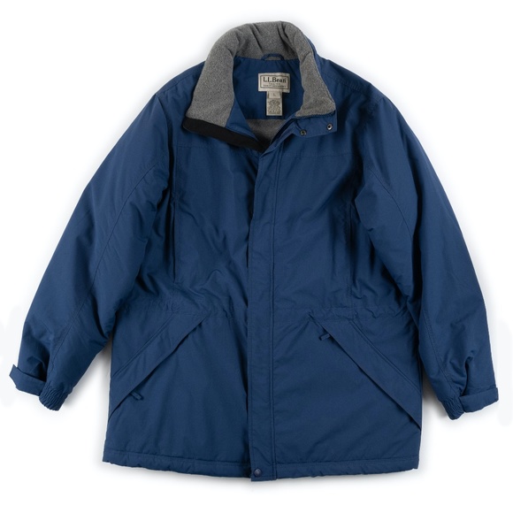 L.L. BEAN blue parka winter Anorak Jacket with Thinsulate size L - Picture 1 of 13